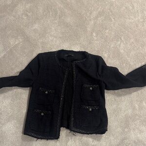 Zara Black Tweed Jacket